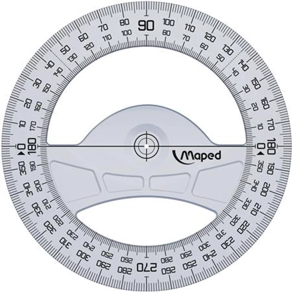 Szögmérő, műanyag, 360°, MAPED 
