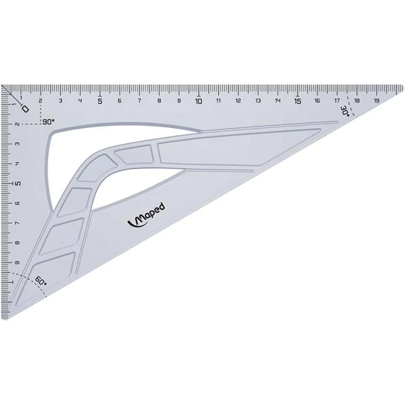 Háromszög vonalzó, műanyag, 60°, 21 cm, MAPED 