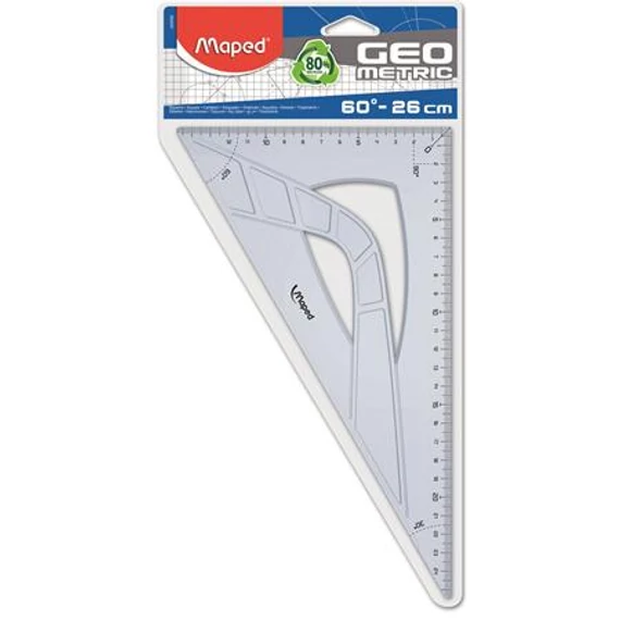 Háromszög vonalzó, műanyag, 60°, 26 cm, MAPED 