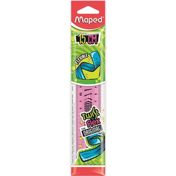 Vonalzó, műanyag, törhetetlen, 15 cm, MAPED 