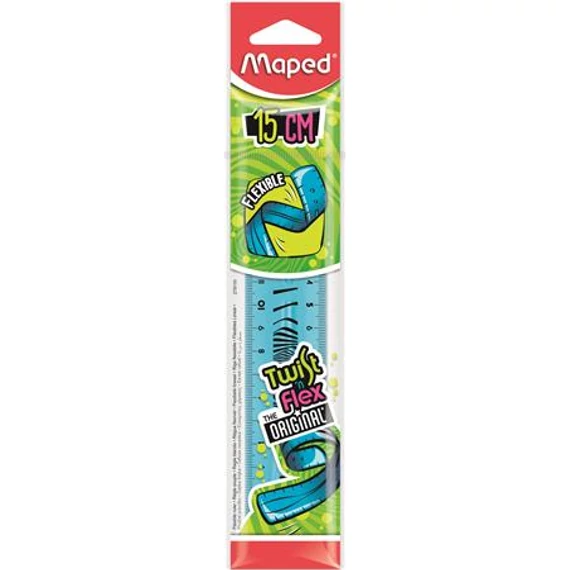 Vonalzó, műanyag, törhetetlen, 15 cm, MAPED 