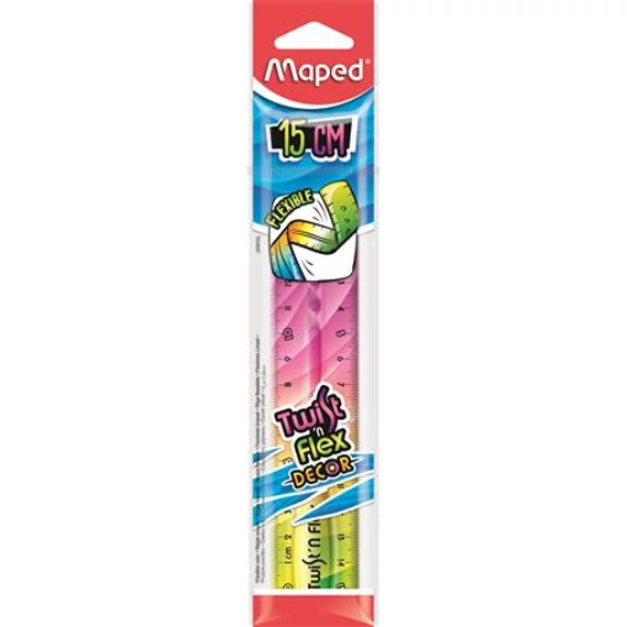 Vonalzó, műanyag, 15 cm, MAPED 