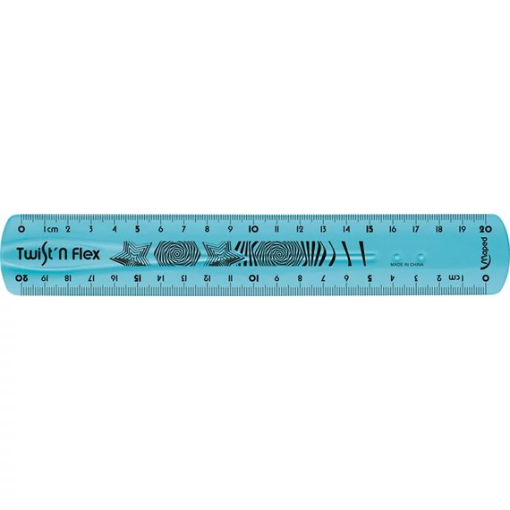 Vonalzó, műanyag, törhetetlen, 20 cm, MAPED 