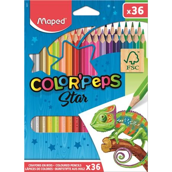 Színes ceruza készlet, háromszögletű, MAPED 