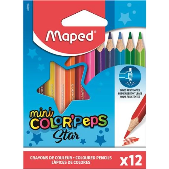 Színes ceruza készlet, háromszögletű, MAPED 