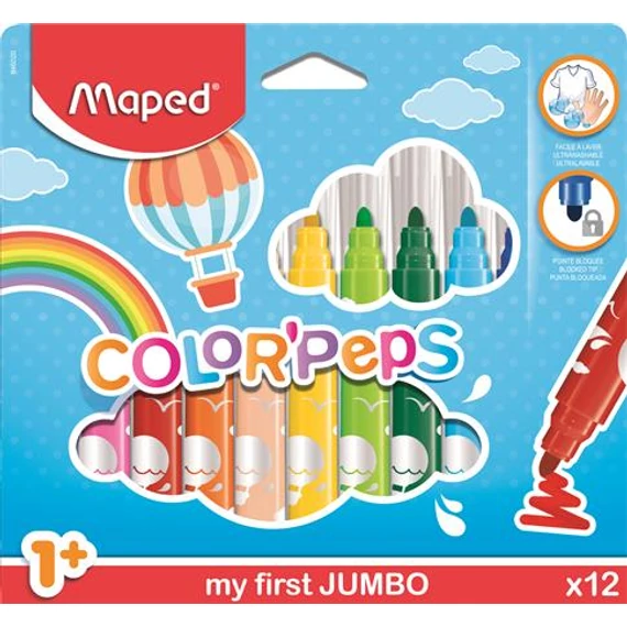 Filctoll készlet, 1- 5 mm, kimosható, vastag, MAPED 