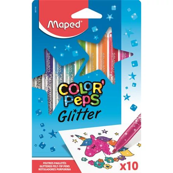 Filctoll készlet, 2,8 mm, csillámos, MAPED 