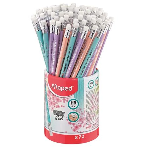 Grafitceruza radírral ceruzatartóban, HB, háromszögletű, MAPED 