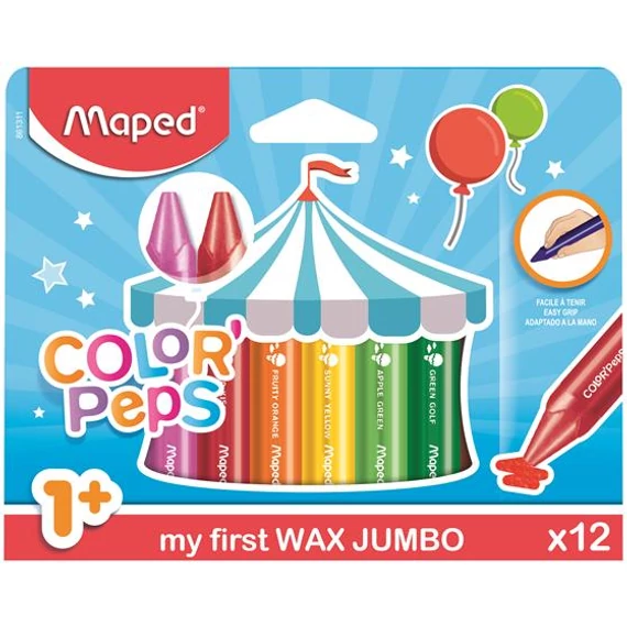 Zsírkréta, MAPED "Color`Peps MAXI Wax", 12 különböző szín