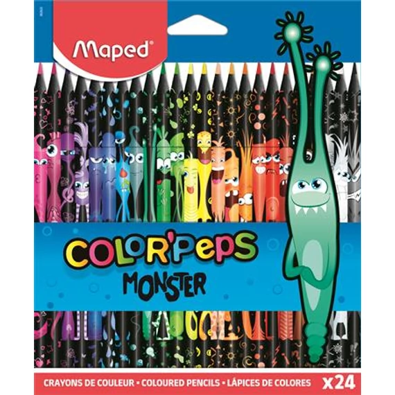 Színes ceruza készlet, háromszögletű, MAPED 
