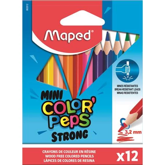 Színes ceruza készlet, háromszögletű, MAPED 