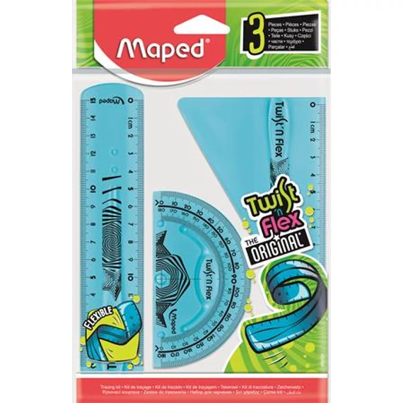 Vonalzókészlet, műanyag, törhetetlen, 3 darabos, MAPED 