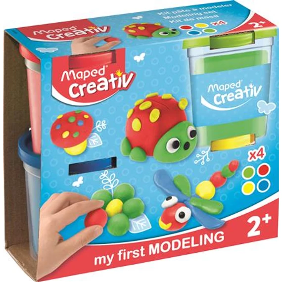 Gyurma készlet, 4x120 g, MAPED CREATIV „My first modeling”, vegyes színek