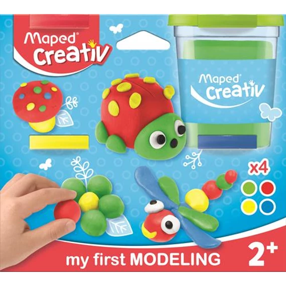 Gyurma készlet, 4x120 g, MAPED CREATIV „My first modeling”, vegyes színek