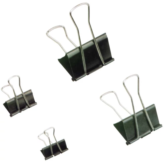 Bindercsipesz, 51mm, fekete, 12db/doboz