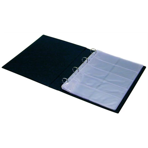 Névjegytartó, 400 db-os, gyűrűs, PANTAPLAST, fekete