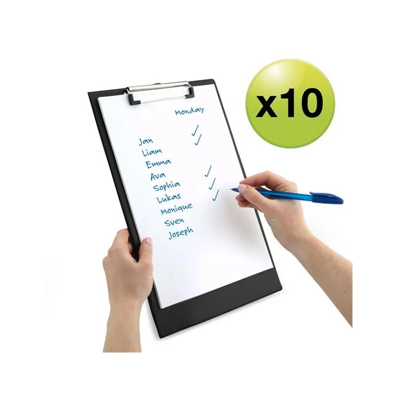 Felírótábla, PVC, A4+, RAPESCO, 10 db, fekete