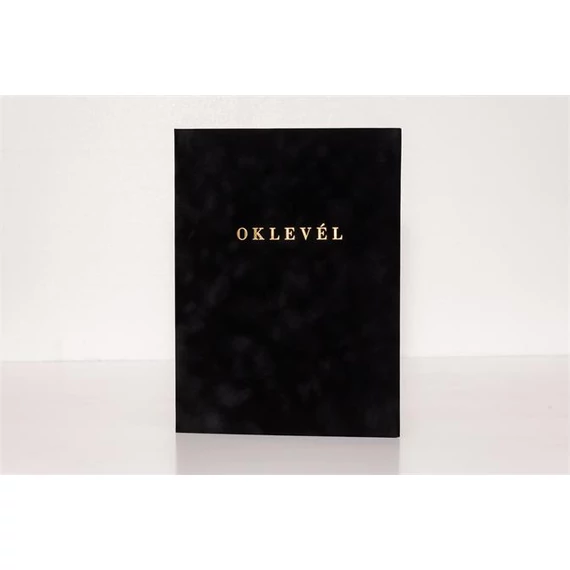 Oklevéltartó, A4, exkluzív, aranyozva, fekete