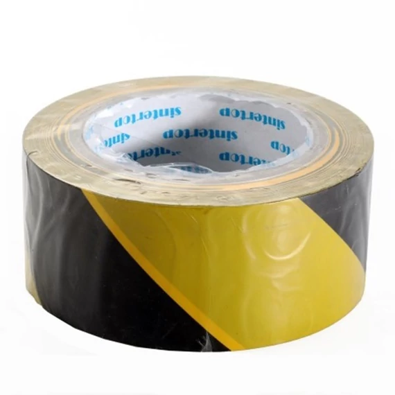 Ragasztószalag, padlójelölő, fekete-sárga 50mmx33m Sintertop