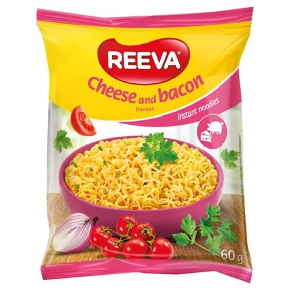 Instant tésztaleves, 60 g, REEVA, sajtos-baconos íz