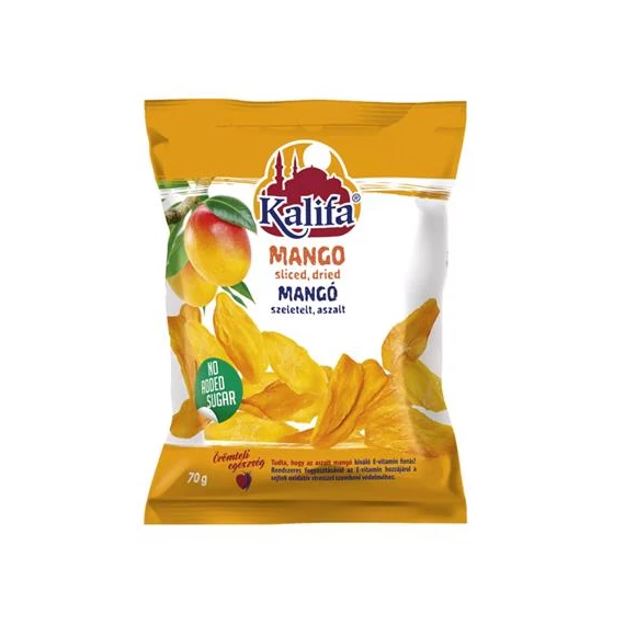 Aszalt mangó, szeletelt, 70 g, KALIFA