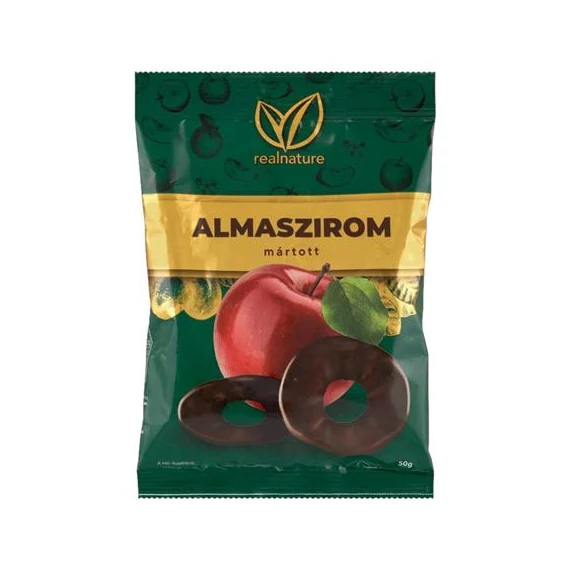 Almaszirom, 50 g, REAL NATURE, csokoládéba mártott