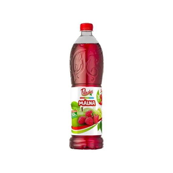 Szörp, 50% gyümölcstartalom, 1 l, PÖLÖSKEI, málna