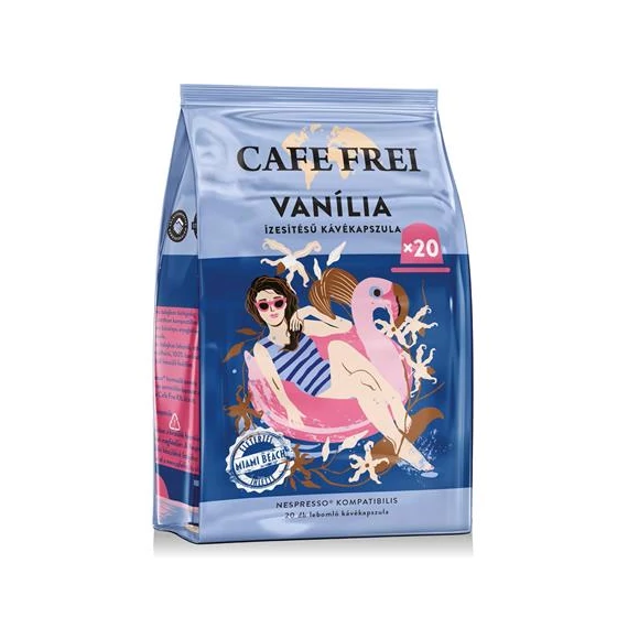 Kávékapszula, Nespresso® kompatibilis, 20 db, CAFE FREI, vanília