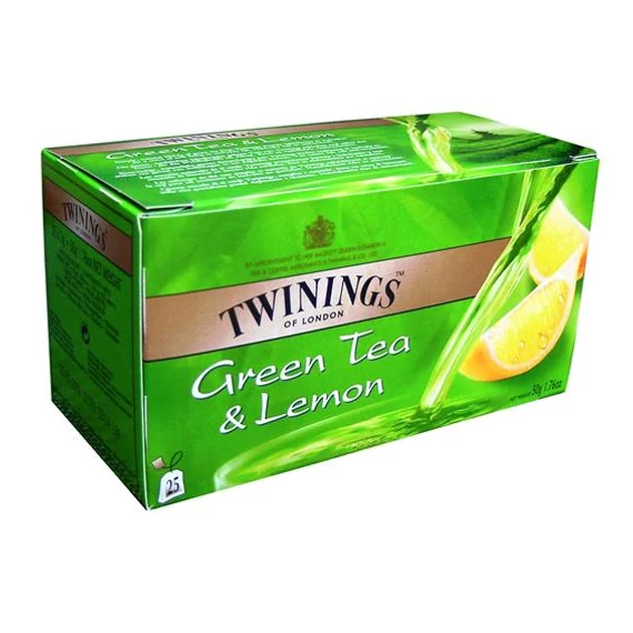 Zöldtea, 25x1,6 g, TWININGS "Green Tea & Lemon”