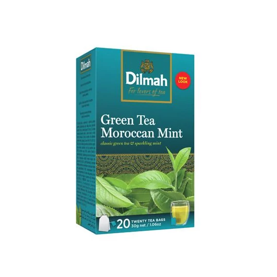 Zöld tea, 20x1,5g, DILMAH "Marokkói menta"