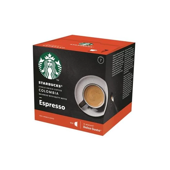 Kávékapszula, 12 db, STARBUCKS by Dolce Gusto®, "Espresso Colombia Medium Roast"