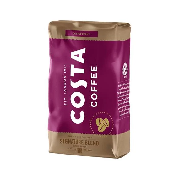 Kávé, sötét pörkölésű, szemes, 1000 g, COSTA "Signature Blend"