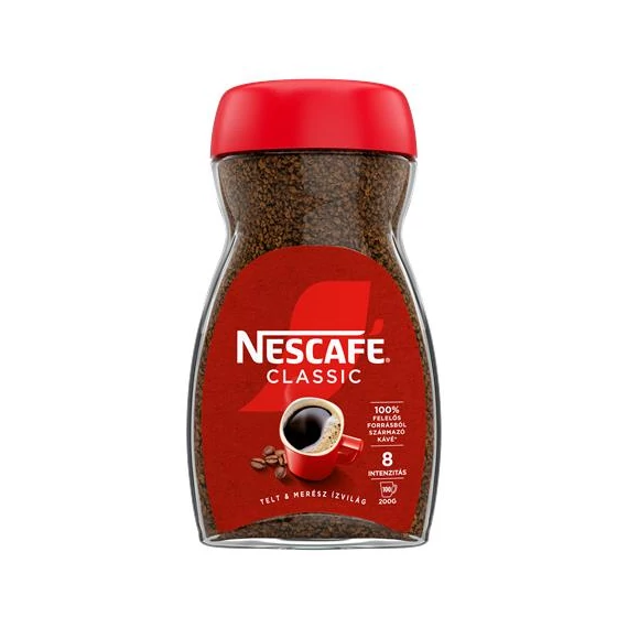 Instant kávé, 200 g, üveges, NESCAFÉ "Classic"