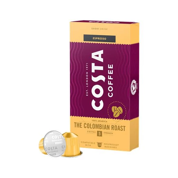 Kávékapszula, Nespresso® kompatibilis, 10 db, COSTA, "The Colombian Roast"