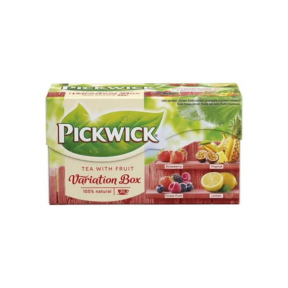 Fekete tea, 20x1,5 g, PICKWICK "Variációk Piros", eper, trópusi gyümölcs, erdei gyümölcs, citrom