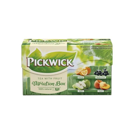 Fekete tea, 20x1,5 g, PICKWICK "Variációk Zöld", narancs, feketeribizli, alma, őszibarack