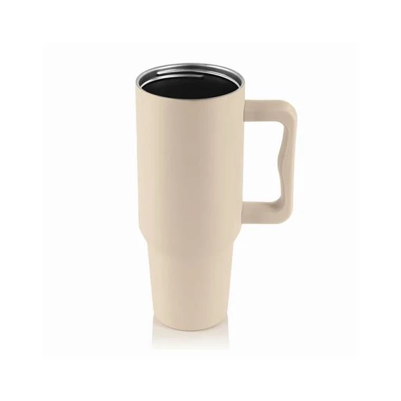 Termoszbögre, 1,2 l,  szívószállal, füllel, bézs