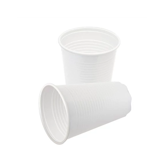 Műanyag pohár, 2,3 dl, 100 db, fehér
