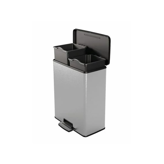 Pedálos szemetes, újrahasznosított műanyag, kivehető vödörrel, 2x26 l, CURVER 