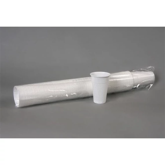 Műanyag pohár, 2 dl, 100 db, fehér