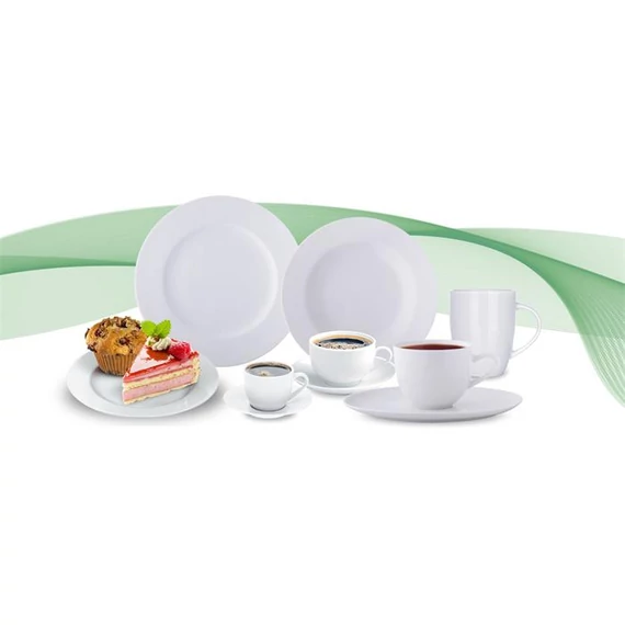 Lapostányér, fehér, 24 cm, 6 db-os szett 