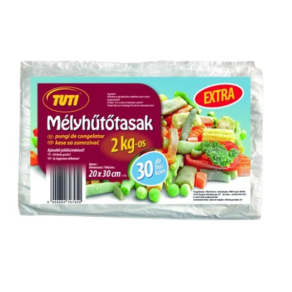 Mélyhűtőzacskó, 2 kg, 30 db, 