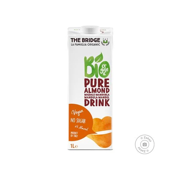 Növényi ital, bio, dobozos, 1 l, THE BRIDGE, mandula