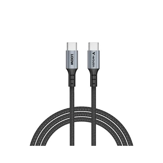 USB kábel, USB-C - USB-C, 1,2 m, 100W, VERBATIM, fekete
