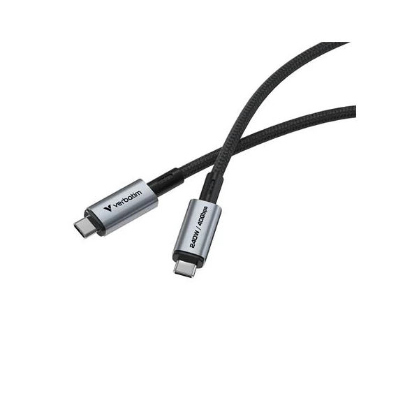 USB kábel, USB-C - USB-C, 1,2 m, 240W, VERBATIM, fekete