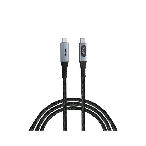 USB kábel, USB-C - USB-C, 1,2 m, 100W, teljesítménykijelzővel, VERBATIM