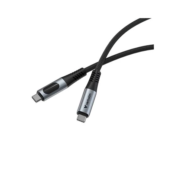 USB kábel, USB-C - USB-C, 1,2 m, 100W, teljesítménykijelzővel, VERBATIM