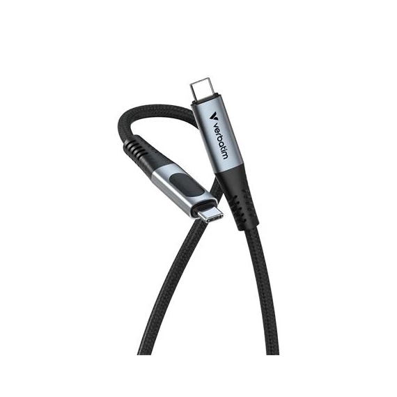 USB kábel, USB-C - USB-C, 1,2 m, 100W, teljesítménykijelzővel, VERBATIM