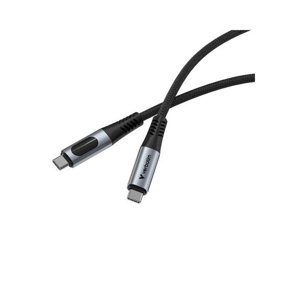 USB kábel, USB-C - USB-C, 1,2 m, 240W, teljesítménykijelzővel, VERBATIM
