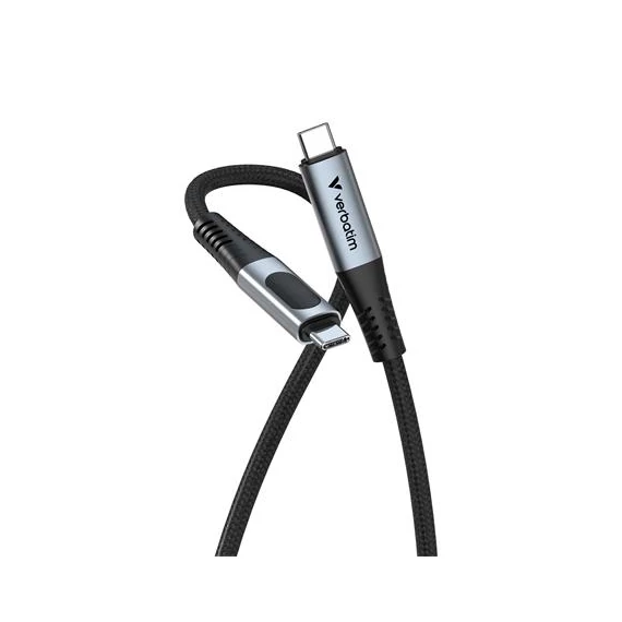 USB kábel, USB-C - USB-C, 1,2 m, 240W, teljesítménykijelzővel, VERBATIM